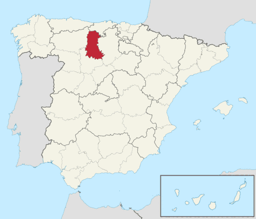 Mapa de localización de Palencia en España