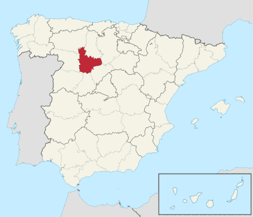 Mapa de localização de Valladolid na Espanha